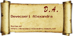 Devecseri Alexandra névjegykártya